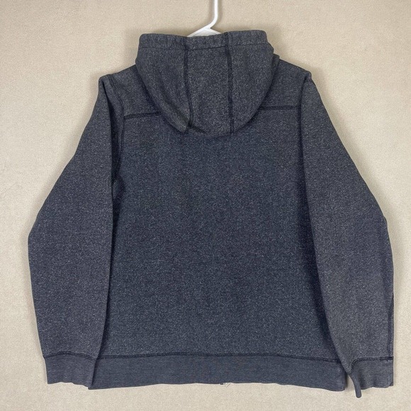 Quicksilver Hoodie Sweatshirt Mens L Long Sleeve Gray Pockets Logo Heavyweight‎ - Picture 10 of 11